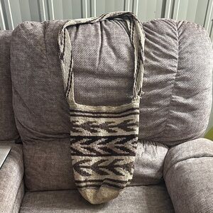 Stylish Brown and Cream Patterned Women's Bag